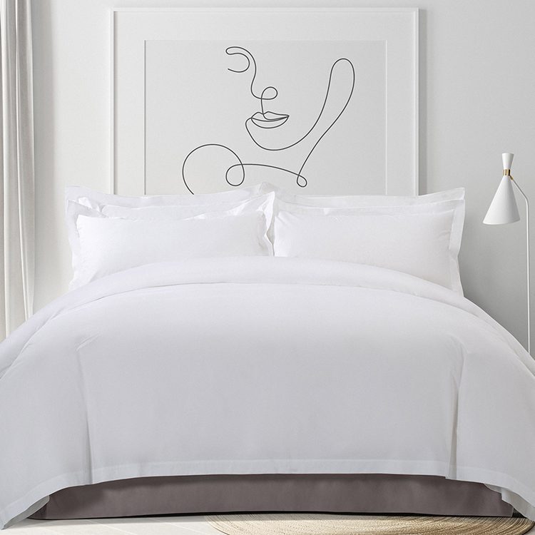 Galaxy Hotel Sheets Luxury 5 Star Hotel Linen Brand Logo Custom Size Duvet Cover Bed Sheet White 100% Cotton Hotel Bedding Set