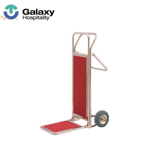 Galaxy Factory Price Stainless Steel Heavy Duty Hotel Stainless Steel Bellman Luggage Trolley Cart Hotel Trolley