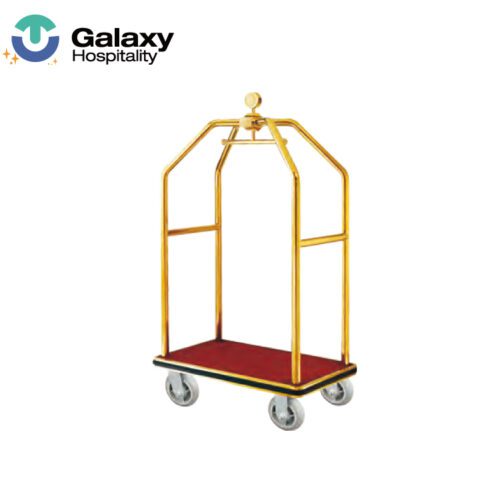 Galaxy Luxury 5 Star Stainless Steel Luggage Cart Birdcage Baggage Housekeeping Trolley For Bellman Hotel