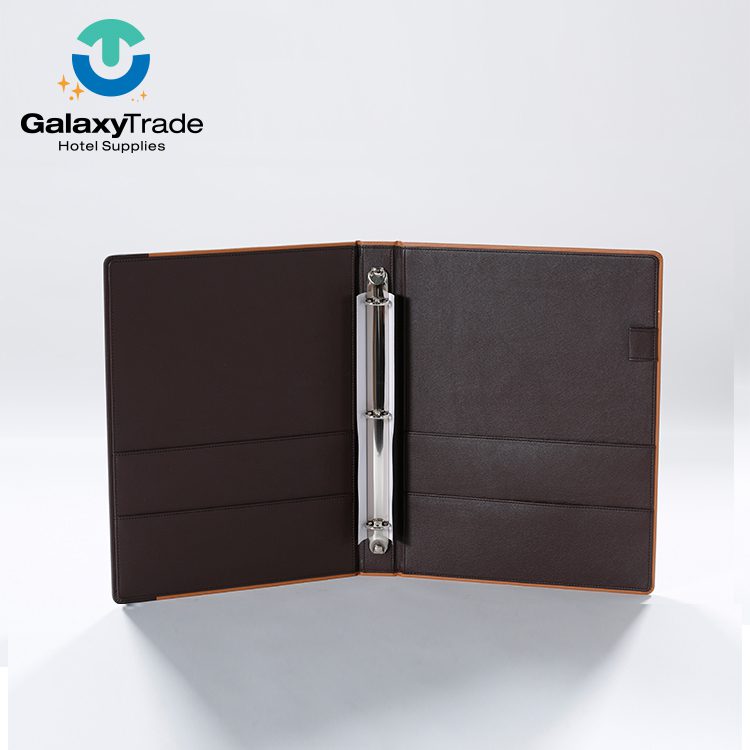 Galaxy hotel guest room leather products check in folder - Image 23
