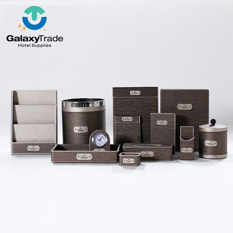 Galaxy Hotel Beige Leather Sets Guestroom Leather PU Items For Hotel Amenities - Image 2