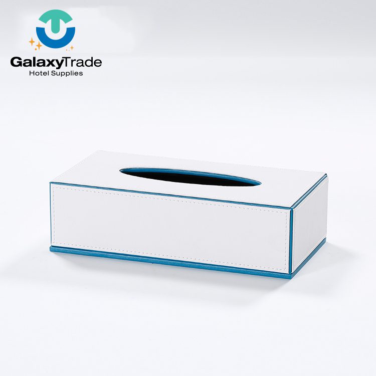Galaxy popular restaurant hotel supplies high quality leather accessories set hotel leather supplies box wood tissue box - Image 12