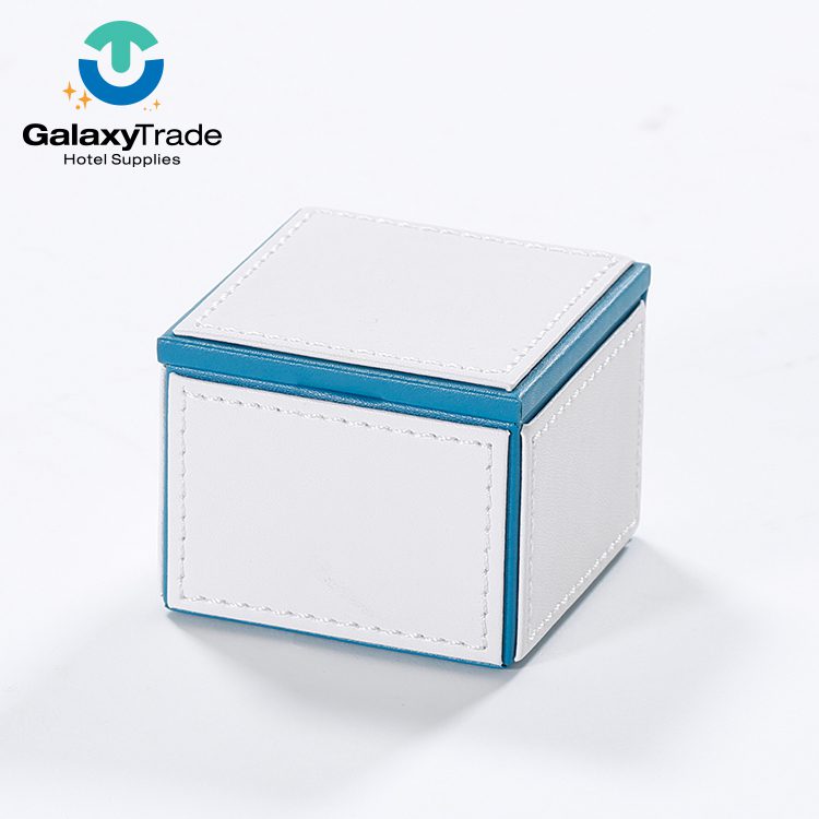 Galaxy popular restaurant hotel supplies high quality leather accessories set hotel leather supplies box wood tissue box - Image 10