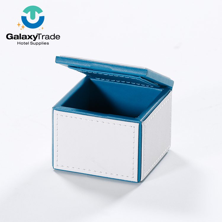 Galaxy popular restaurant hotel supplies high quality leather accessories set hotel leather supplies box wood tissue box - Image 9