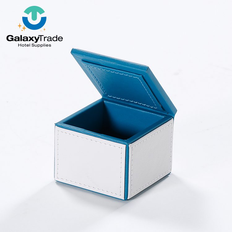 Galaxy popular restaurant hotel supplies high quality leather accessories set hotel leather supplies box wood tissue box - Image 8
