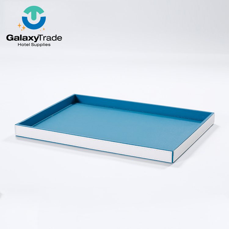 Galaxy popular restaurant hotel supplies high quality leather accessories set hotel leather supplies box wood tissue box - Image 2