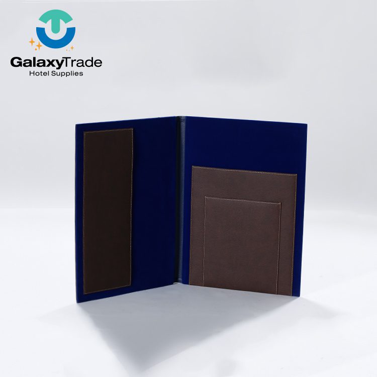 Galaxy Hot Selling Accessories Hotel Leather Goods Products 5-star Hotel Room Brochure Stand hotel Napkin Holder Leather Product Set - Image 13