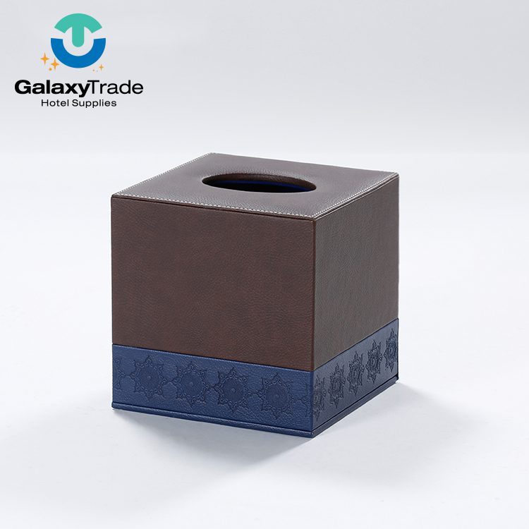 Galaxy Hot Selling Accessories Hotel Leather Goods Products 5-star Hotel Room Brochure Stand hotel Napkin Holder Leather Product Set - Image 9