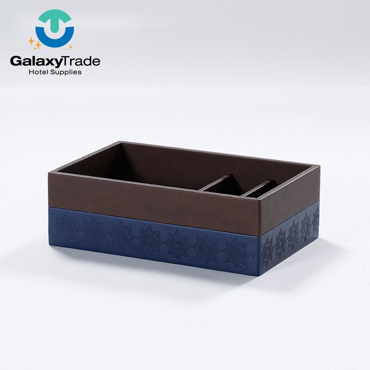 Galaxy Hot Selling Accessories Hotel Leather Goods Products 5-star Hotel Room Brochure Stand hotel Napkin Holder Leather Product Set - Image 8