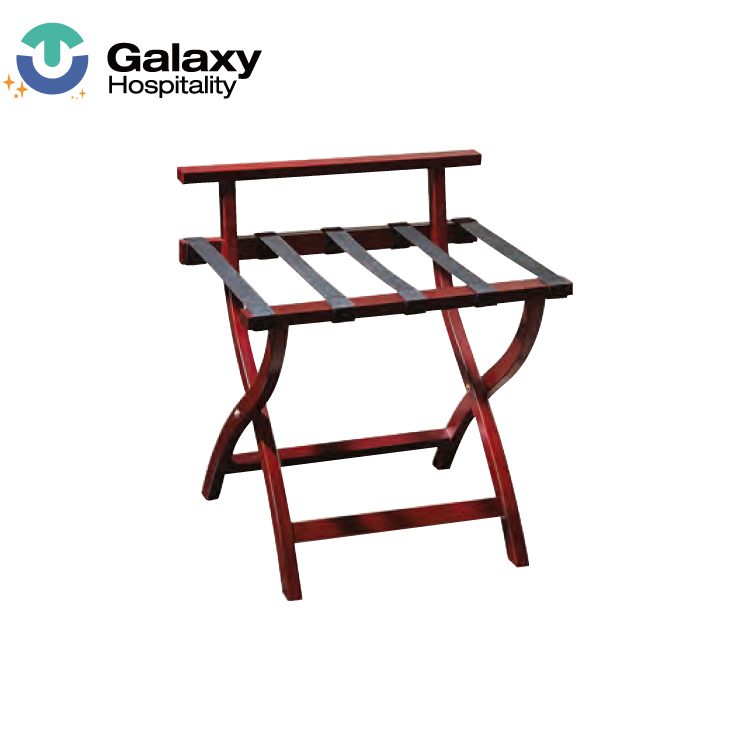 GALAXY Luggage Stand Wooden Luggage Racks with Storage Shelf Hotel Bamboo Folding Foldable Durable Modern Shrink Wrap Hotel Furniture - Image 4