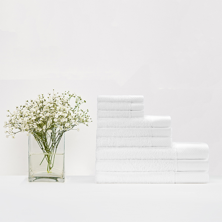 GALAXY 5 star hotel towels white custom logo bathroom linen 100% cotton platinum satin face hand bath hotel towel set - Image 9