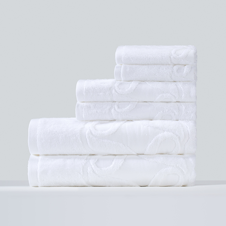 Premium Custom Logo 100% Cotton Terry Jacquard Bath Towel Set for Hotels & Spas - Image 3
