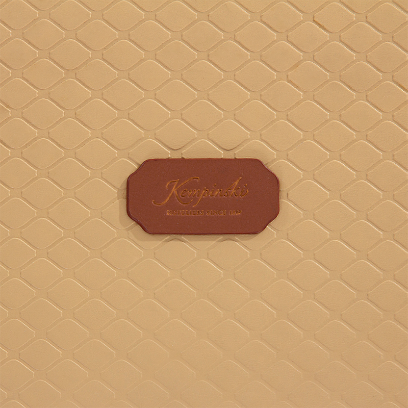 Custom Kempinski Luxury Faux Leather Coffee Pod Drawer – Premium Beige Diamond-Embossed Capsule Organizer for Hotel Guest Rooms - Image 2
