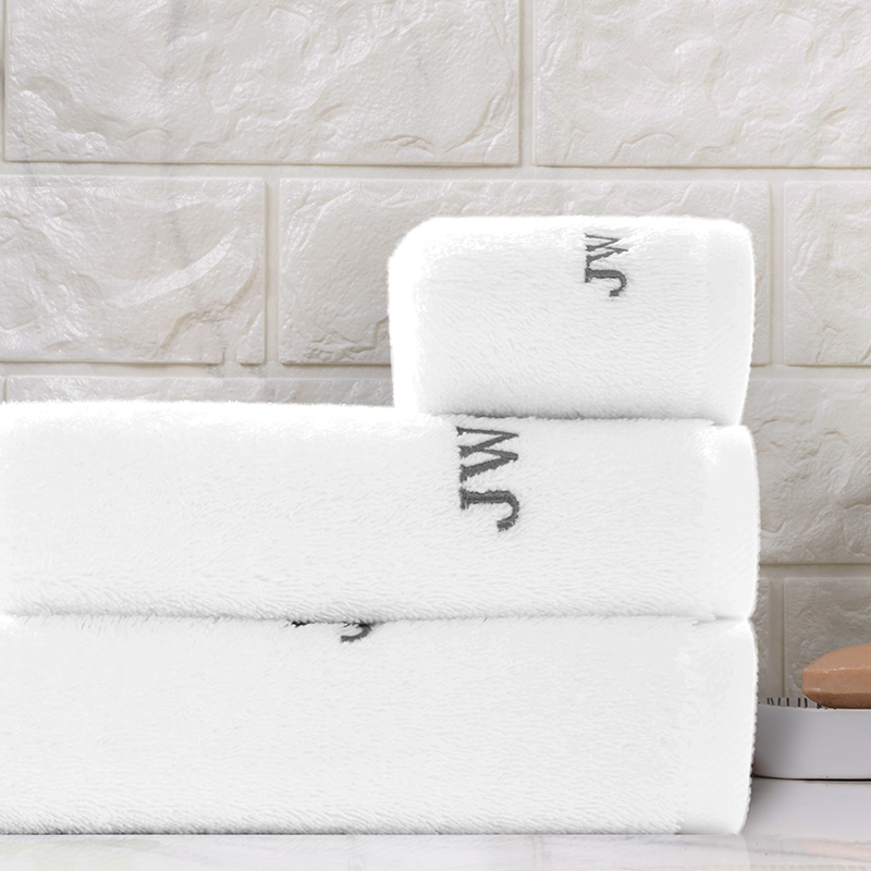 GALAXY 5 Star hotel linen Premium Quality Luxury white Cotton Embroidered logo Face Towels set for Bathroom - Image 2