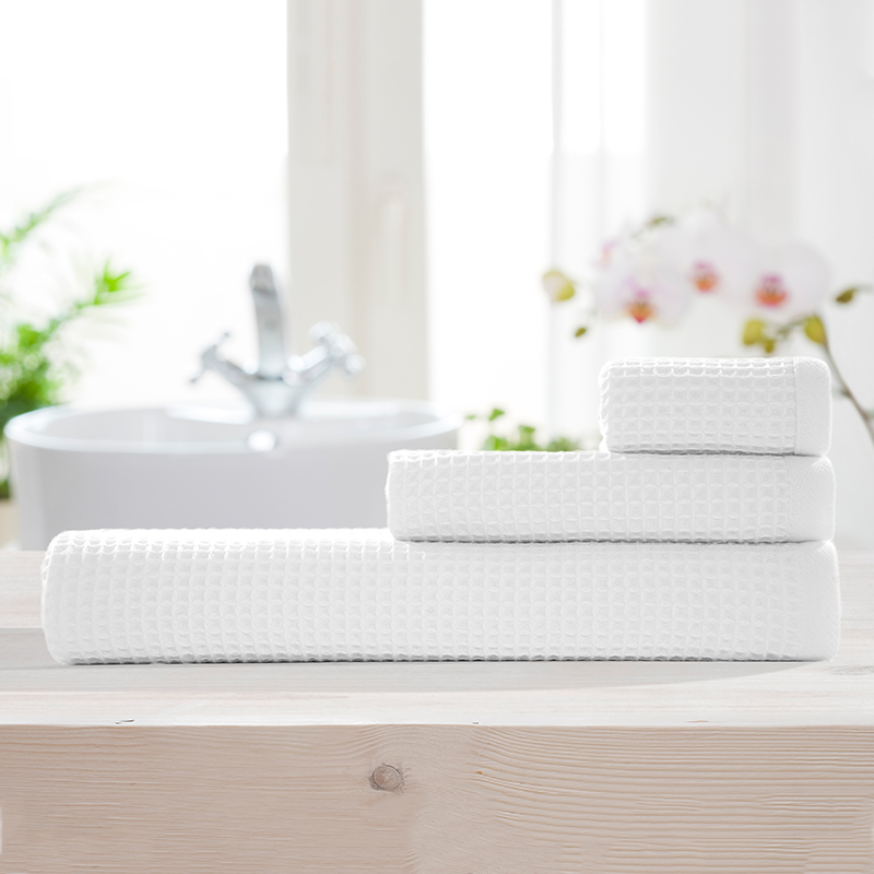 GALAXY High Quality Hotel White Waffle Towel Set 5 Star luxury soft hotel hand towel set 100% cotton 16S 140*70 bath towel
