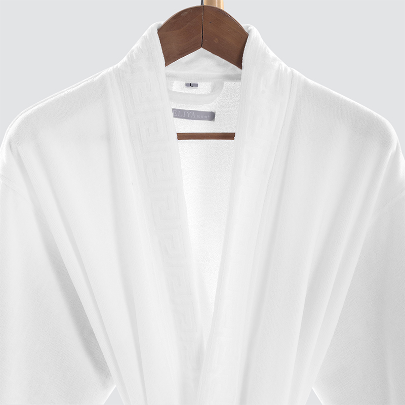 GALAXY Cut fleece kimono collar with Great Wall plaid bathrobe - Image 3
