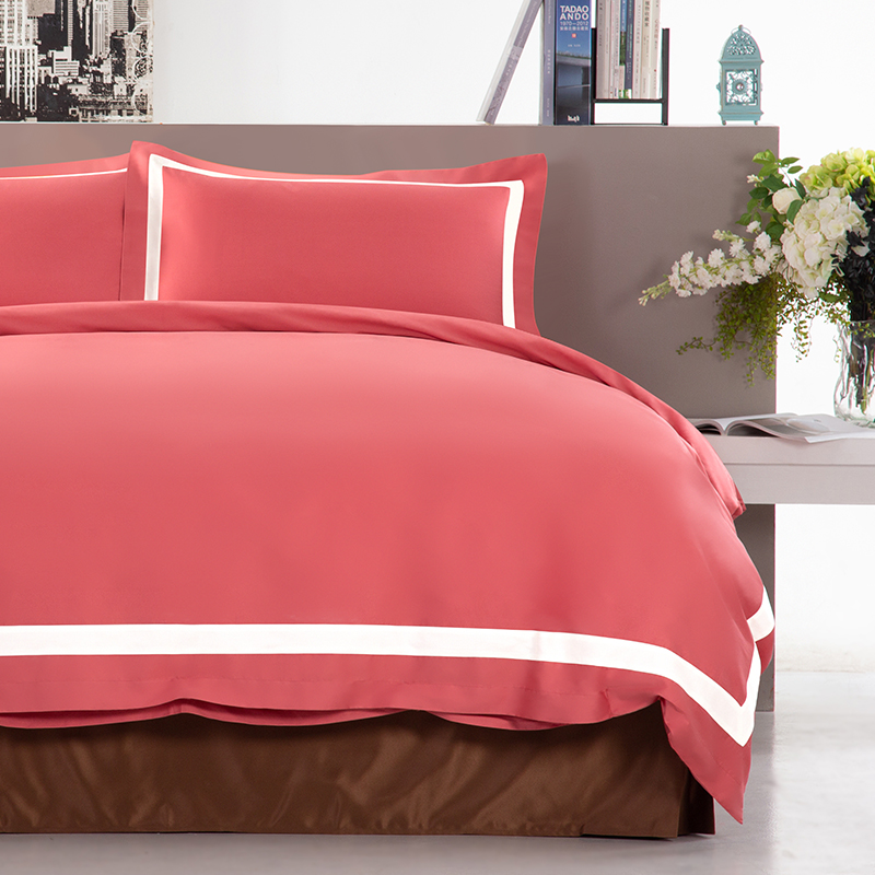 GALAXY Good Price New Product Ruby Red Bordered Noble White Bedding Sets King Size Bed Designs Collections Hotel Bedding Set - Image 4
