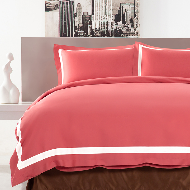 GALAXY Good Price New Product Ruby Red Bordered Noble White Bedding Sets King Size Bed Designs Collections Hotel Bedding Set - Image 3