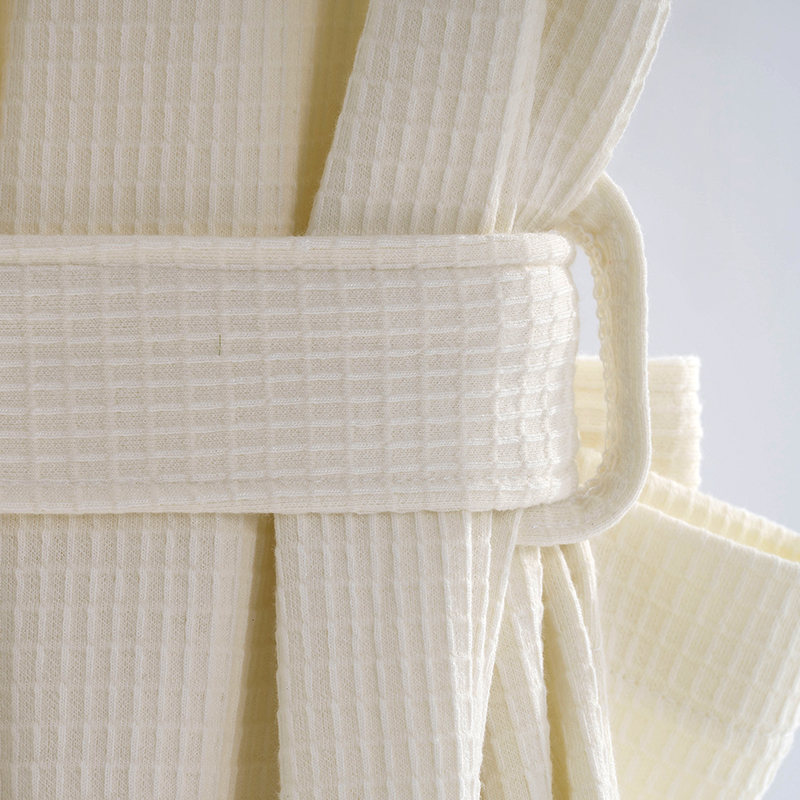 GALAXY High Quality New Design Knitted Waffle Collar Bathrobe Yellow Bathrobe Winter Warm Durable Soft Quick Dry Bathrobe Luxury Fluffy Hotel Bathrobe For Women - Image 8
