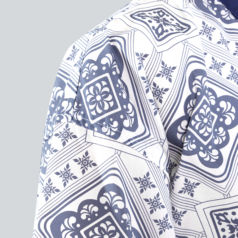 GALAXY luxury designer summer thin blue print bathrobe wholesale men custom logo sleep cotton Hotel spa robes bathrobe cheap price - Image 7