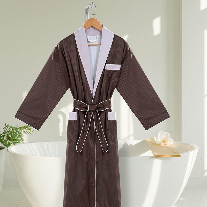 GALAXY Factory Price coffee gray-necked bathrobe eco-friendly white bathrobe 300 gsm warm bathrobes multicolor bathrobes luxury unisex - Image 2