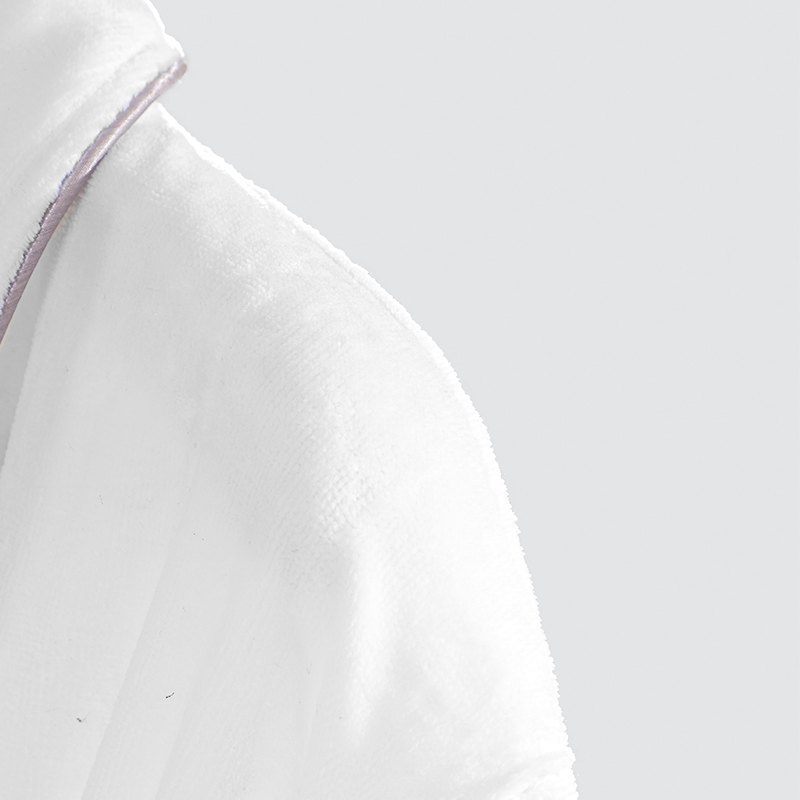 Luxury White Cut Fleece Silver Inlaid Bathrobe Casual Couple Style Winter Unisex Thick Warm Cozy Super Absorbent Bathrobe for Home Hotel - Image 6