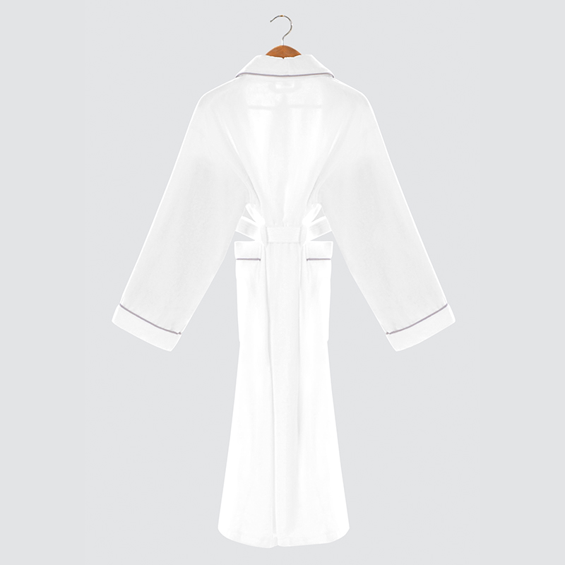 Luxury White Cut Fleece Silver Inlaid Bathrobe Casual Couple Style Winter Unisex Thick Warm Cozy Super Absorbent Bathrobe for Home Hotel - Image 3