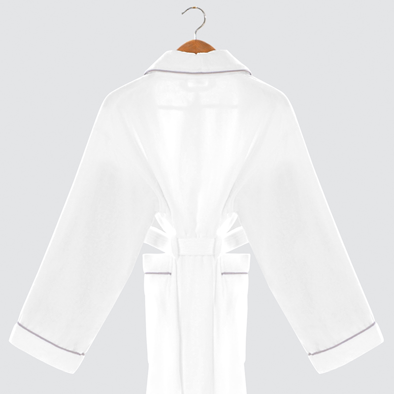 Luxury White Cut Fleece Silver Inlaid Bathrobe Casual Couple Style Winter Unisex Thick Warm Cozy Super Absorbent Bathrobe for Home Hotel - Image 5