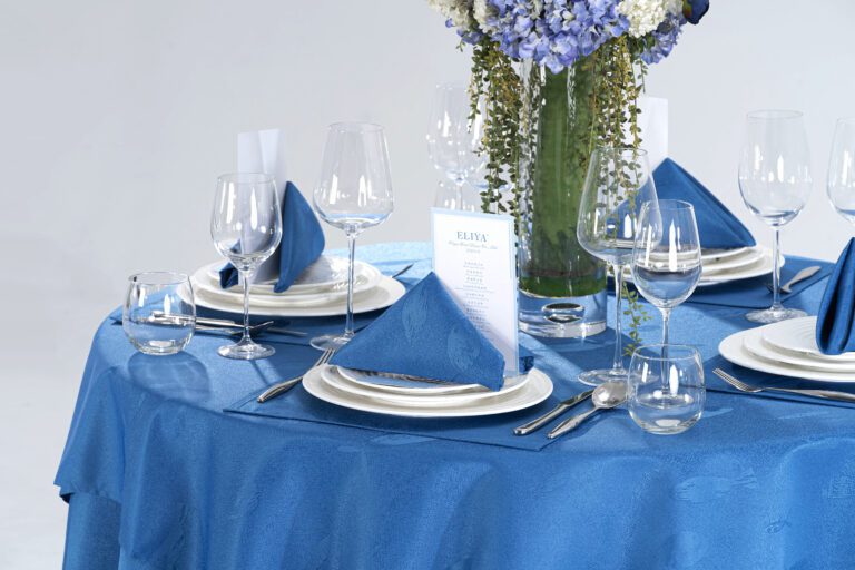 GALAXY TABLE LINEN – Royal blue small fish-pattern tablecloth