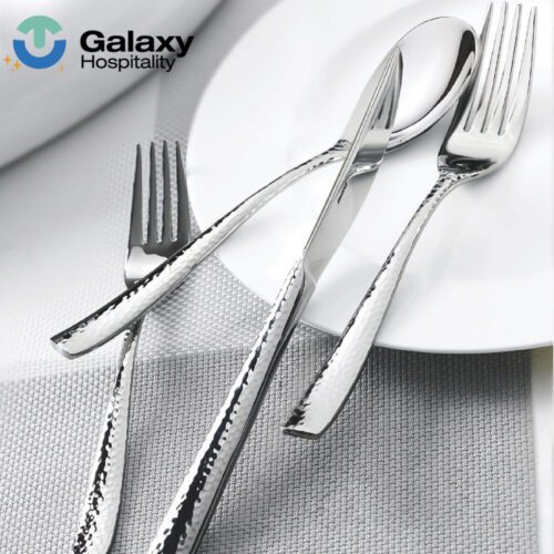 Luxury Hotel Silver Flatware – Engraved Stainless Steel 4-Piece Cutlery Set