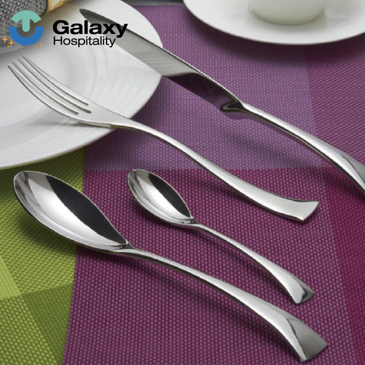 Luxury Hotel Silver Flatware – Engraved Stainless Steel 4-Piece Cutlery Set - Image 2
