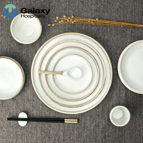 Elegant Ceramic Dinnerware Set for Fish and Steak – Perfect for Hotels, Restaurants, and Households