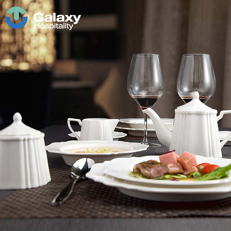 Wholesale Modern Nordic Restaurant Table Ware Wedding Luxury Porcelain Dinner Set White Ceramic Plates Sets Dinnerware - Image 3