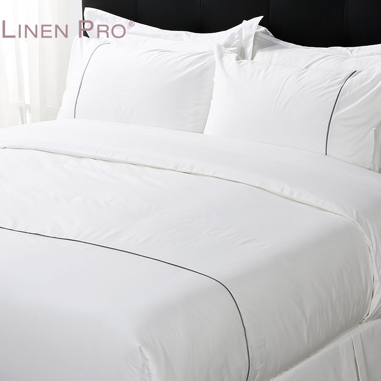White 100% Cotton Hotel Bedding Set with Duvet Cover and Sheets - Image 6