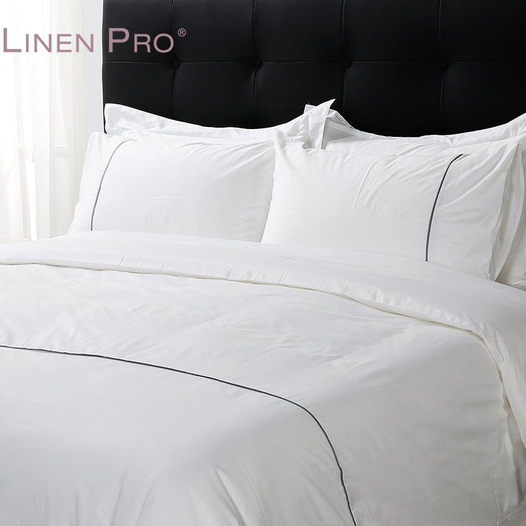 White 100% Cotton Hotel Bedding Set with Duvet Cover and Sheets - Image 3