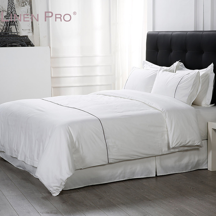 White 100% Cotton Hotel Bedding Set with Duvet Cover and Sheets - Image 5