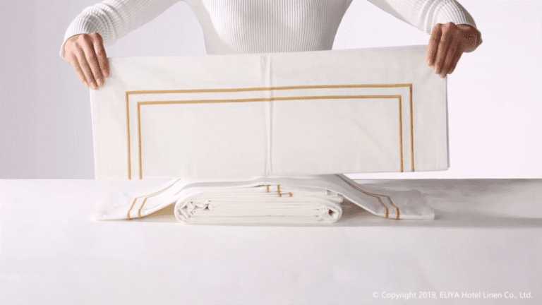 Golden Double-Line Embroidered Hotel Bedding