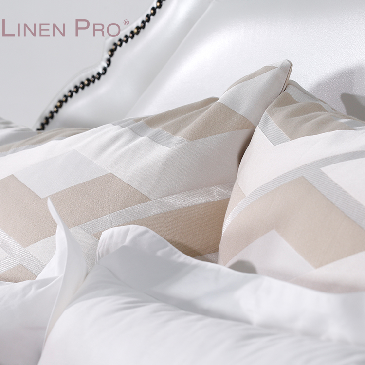 Luxury 5 Star Hotel Linen Brand logo Custom Size Duvet Cover Bed Sheet White 100% Cotton Hotel Bedding Set - Image 9
