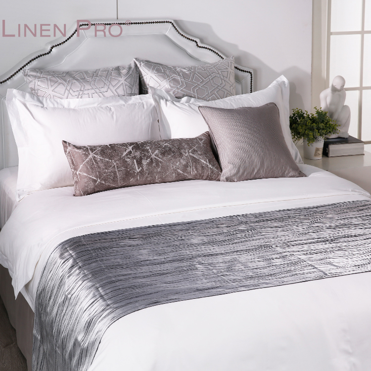 Premium Custom logo Hotel Bed Linen Duvet Cover White Bed Sheet Hotel Bedding Set 100% Cotton - Image 5