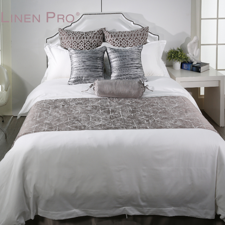 Premium Custom logo Hotel Bed Linen Duvet Cover White Bed Sheet Hotel Bedding Set 100% Cotton - Image 3