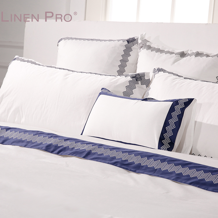Luxury 100% Cotton Embroidered Hotel Bedding Set 300TC & 400TC Bed Sheets and Duvet Cover - Image 2