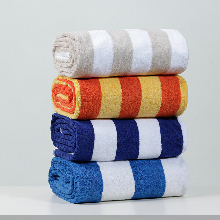 Pure Cotton Blue and White Striped Beach Towel – Soft, Absorbent, Durable - Image 5