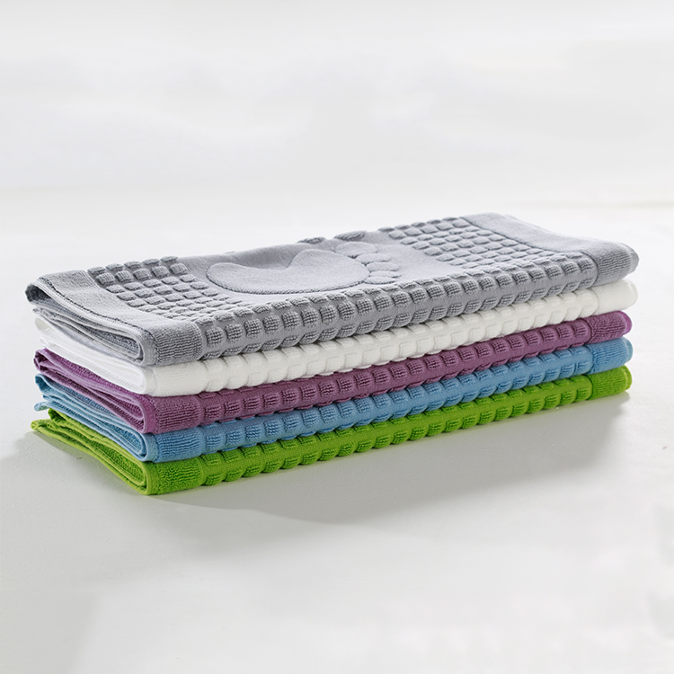 Multicolor 100% Cotton Bath Floor Mat 50×80 Absorbent Jacquard for Hotel and Home - Image 2