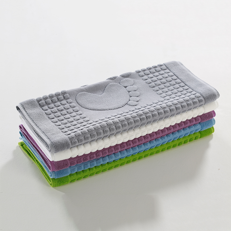 Multicolor 100% Cotton Bath Floor Mat 50×80 Absorbent Jacquard for Hotel and Home - Image 3