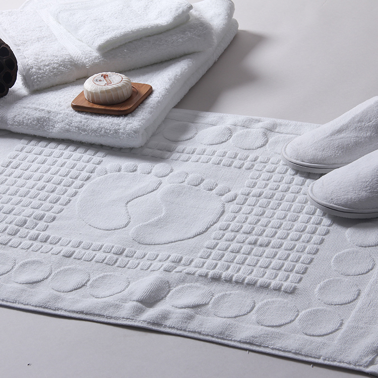 Luxury Jacquard Cotton Tub Mats for Hotel Collection Bathrooms - Image 3