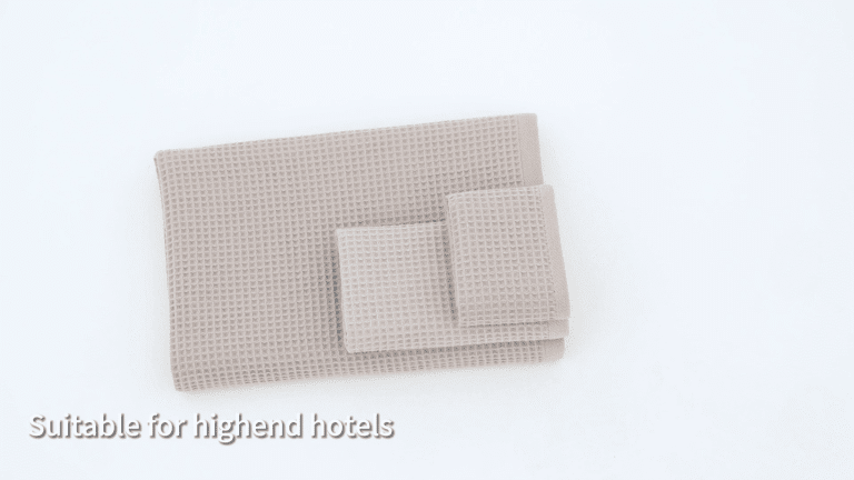 Elegant Brown Waffle Cotton Towels for Modern Hospitality
