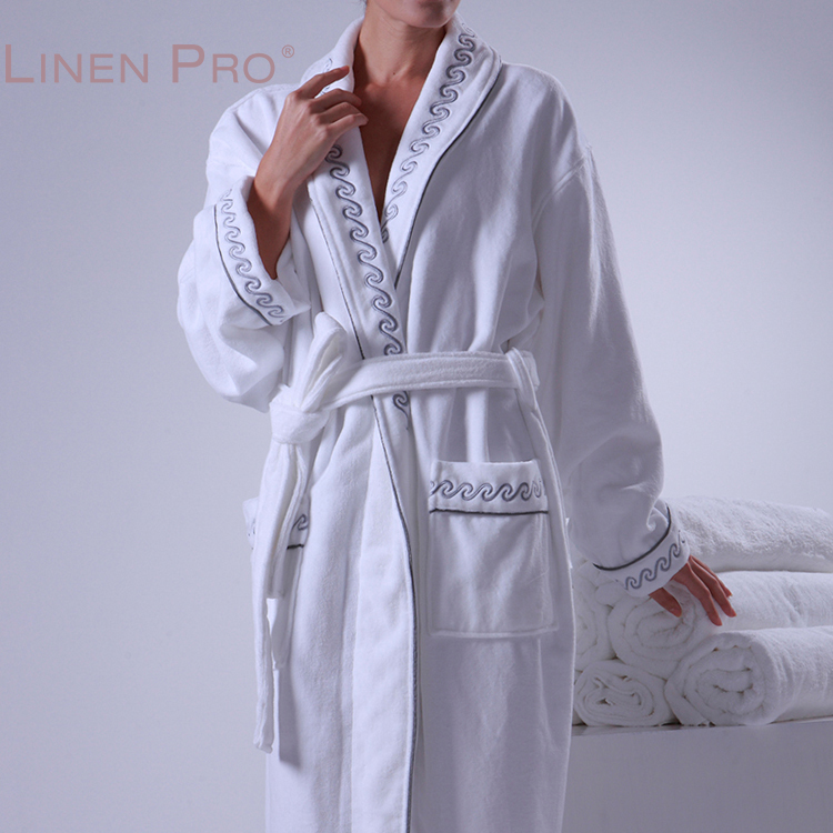 Luxury Hotel 100% Cotton Terry Bathrobe for Men and Women with Custom Logo - Image 4