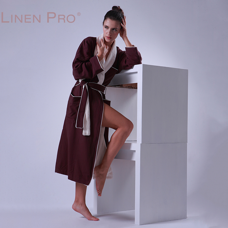 Luxury 5-Star Hotel Women’s Terry Cotton Bathrobe with Custom Embroidered Logo - Image 2
