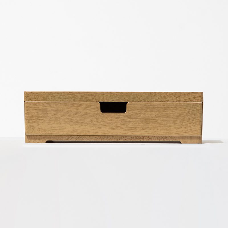 Custom Banyan Tree Luxury Hotel Tea & Coffee Station Organizer – Premium Natural Wood In-Room Beverage Tray with Storage Drawer and Grooved Cup Holders - Image 3