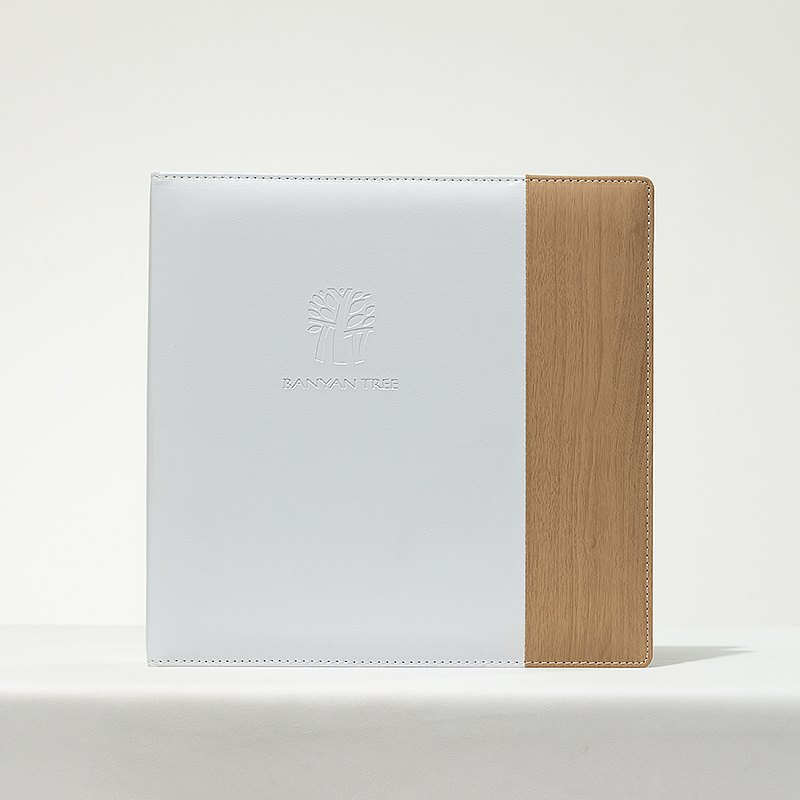 Custom Banyan Tree Luxury Hotel Guest Directory Binder – Premium White Faux Leather 3-Ring Folder with Internal Document Pockets and Precision Stitching - Image 2